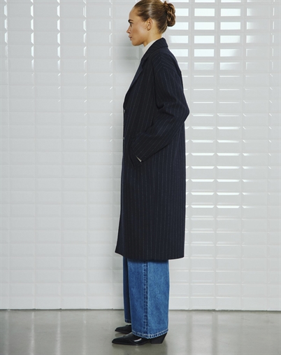 Withblack - Vista WBL Wool Frakke - Navy Pinstripe